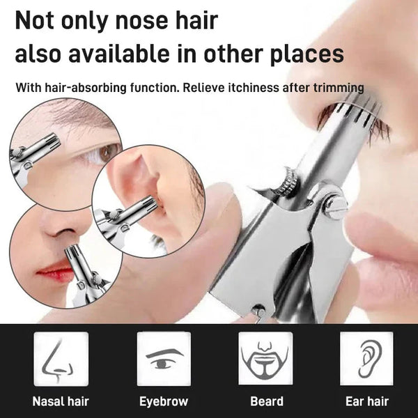 Manual Nose Hair Trimmer Mini Portable Stainless Steel