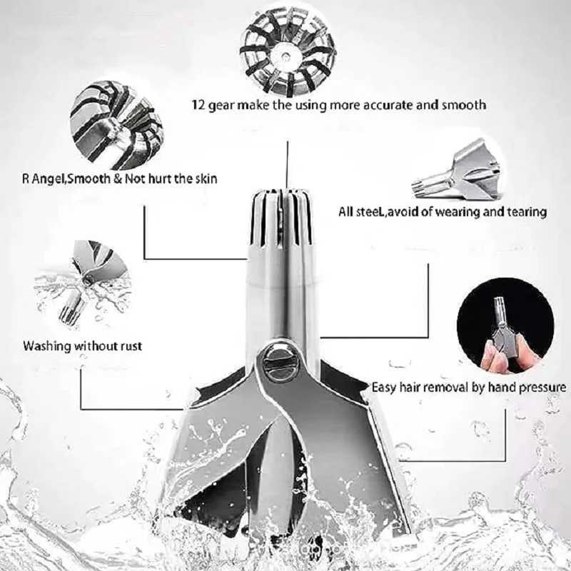 Manual Nose Hair Trimmer Mini Portable Stainless Steel